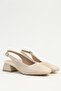 Beige Patent Leather Women's Heeled Sandals Pc-55795 - 2