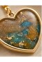 Green Galaxy Heart Polymer Clay Handmade Design Earrings (Stainless Steel Hardware) - 2