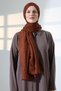 Women's Hijab Bamboo Cashmere Shawl, Non-Ironing Natural Hijab Headscarf (75X180 cm) - Brown - 5