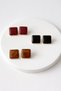 Xuping Vintage Square Tortoise Pattern Earrings - Vip Series Amber Coffee Retro Design Non-Tarnish Stud Earrings - 4