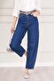 High Waist Relaxed Cut Jean Trousers