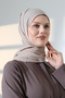Women's Hijab Bamboo Cashmere Shawl, Non-Ironing Natural Hijab Headscarf (75X180 cm) - Stone Color