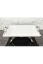 Porcelain Large Square Serving Plate-Presentation Plate with Cast Silver Frame and 4 Legs 27cm