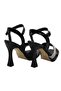 Black Patent Leather Stone Classic Heel Women's Shoes - 5