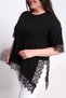 Women's Viscose Blouse with Lace Detail on Sleeves and Hem - 2