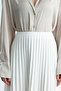 Pleated Crepe Maxi Length Skirt with Elastic Waist - 3