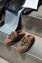 Sofia Mink Suede Fuzzy Slippers (2 cm Heel) Round Toe Bead Detailed Slippers - 2