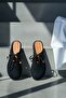 Vinner Black Women's (2 cm Heeled) Round Toe Laser Perforated Shoes Slippers - 3