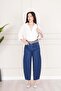 High Waist Relaxed Cut Jean Trousers - 3