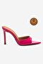 Genuine Leather Handmade Fuchsia Patent Leather Pointed Toe Thin Heeled Slippers Sonade