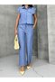 Women's Short Sleeve Shirt and Pants Set - 4