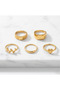 5-Piece Basic Leaf Model Ring and Joint Ring Set - 2