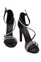 Black Women's 10 cm Ankle Belt Heeled Shoes - 4