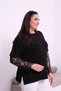 Women's Viscose Blouse with Lace Detail on the Sleeves - 2