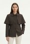 Brown Cloak Detailed Buttoned Jacket 7687 - 2