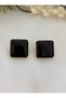 Xuping Vintage Square Tortoise Pattern Earrings - Vip Black Retro Design Antiallergic Non-Tarnish Stud Earrings - 4