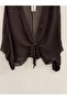 Women's Brown Italian Tie-Front Bat Sleeve Silk Bolero Blouse Size 38 - 42 - 4