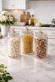3-Piece Borosilicate Glass Optical Striped Crystal Jar Set with Gold Lid 1100 ml - 2