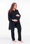 New Season Black Braided Jacquard Lace Design Cotton Maternity Pajama Set 3-Piece Pajama Set - 3