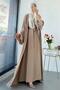 Premium Laser Cut Detailed Aura Double Abaya Set — Mink - 2
