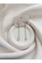 Chain Dangle Earrings Steel - Dangle Earrings with Beaded Detail - Steel Dangle Earrings - 5