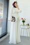Premium Organza Trouser Suit with Front Tie Detail - Ecru - 5