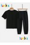 Elyazili King Printed T-Shirt and Sweatpants (Sweatpants with Pockets) Children's Top and Bottom Set - 2