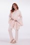 New Season Powder Jacquard Flounce Sleeve Design Maternity Pajama Set 3-Piece Pajama Set