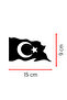 Turkish Flag Car Sticker - Moon Star Car Window Sticker - Waving Turkish Flag 15X9Cm - 3