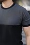 Men's Color Blocked Crew Neck Short Sleeve Knitwear T-Shirt - 3
