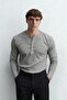 Henley Collar Buttoned Slim Fit Long Sleeve Men's T-Shirt