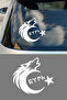 Turkish Motif Bozkurt Moon Star Sticker - Turkish Flag Car Motor Sticker 15X13Cm