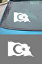 Turkish Flag Car Sticker - Moon Star Car Window Sticker - Waving Turkish Flag 15X9Cm