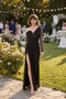Women's Black Chest Detailed Long Lace Evening Dress - 5
