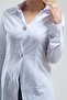 Women's White Large Metallic 2-Button Cuff Slim Fit Cotton Lycra Shirt - 7