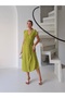 Women's Cemila Aerobin Fabric Front Buttoned Belted Dress - 5