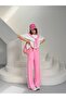 Women's White-Pink Shoulder Strap Detailed Top and Bottom Set - 2