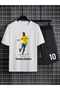 Ronaldinho Gaúcho Baskili %100 Cotton Crewneck Children's T-Shirt-Shorts Two-Piece Set