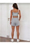 2-Piece Women's Black - Gray Basic Shorts Set - Comfortable Fit Above the Knee 2-Piece Economic Package - 7