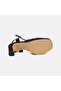 Women's Brown Cross-Strapped Thick-Heeled Suede Evening Dress Sandals - 4