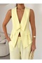 Women's Vest and Trouser Set with Epaulettes - 5