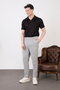 Men's Double Button Pleated Lycra Fabric Pants - 2