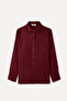 Women's Orange Long Sleeve Linen Shirt - 5