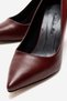 Women's Burgundy Leather Pointed Toe Wedge Heeled Closed Toe Shoes Annabel - 3
