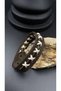Handmade Men's Leather Bracelet with Vintage Weave Detail, Adjustable Unisex Bracelet, Daily Stylish Accessory - 3