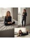 Young Girl Cotton Collar Buttoned Pocketed Gift Black Color Bottom Top Pajama Set Al507 V1 Bb2446 - 7