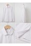 Girl's White Long Sleeve Cotton Baby Collar School and Performance Shirt - 6