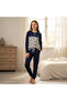 Young Girl Cotton Collar Buttoned Pocketed Gift Navy Blue Color Bottom Top Pajama Set Al501 V2 Bb2443 - 6