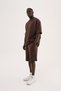 Men's Metal Label Jacquard Oversize Shorts Brown - 4