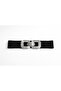 Women's Black Gray Elastic Buckle Wide Belt 1807 Kmr009 - 2